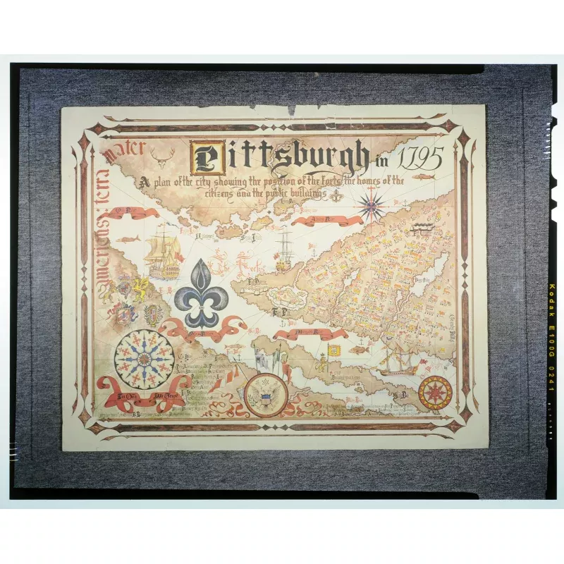 8x10-reprint-map-pittsburgh-in-1795-with-forts-houses-public-buildings 8x10 REPRINT of Map of Pittsburgh in 1795 with Forts, Houses, Public Buildings