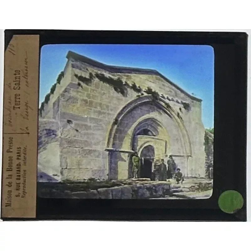 vintage-lantern-slide-tomb-virgin-mary-cave-agony-3-25x4-in Vintage Lantern Slide: The Tomb of Virgin Mary & Cave of the Agony, 3.25x4 in,