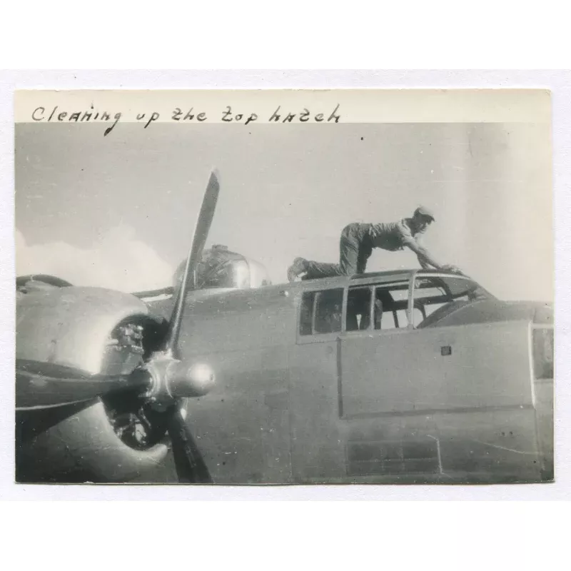 vintage-wwii-airplane-maintenance-photo-3x4-b-w-silver-print-authentic-original Vintage WWII airplane maintenance photo 3x4 B&W silver print, authentic original